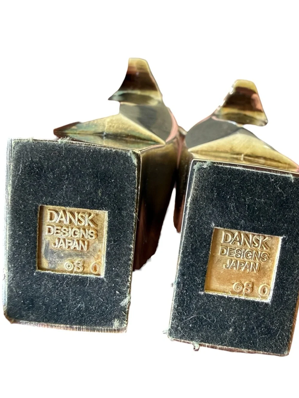 Vintage Dansk Designs Japan silver-plated reindeer figurines.